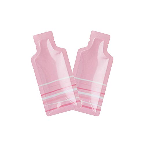 QQ Studio Pack of 100 Color Aluminum Mylar Single-Use Dispenser Tip Open Bottom Heat Seal Sample Pouch (2" x 4.3", Pink w/White & Pink Stripes)
