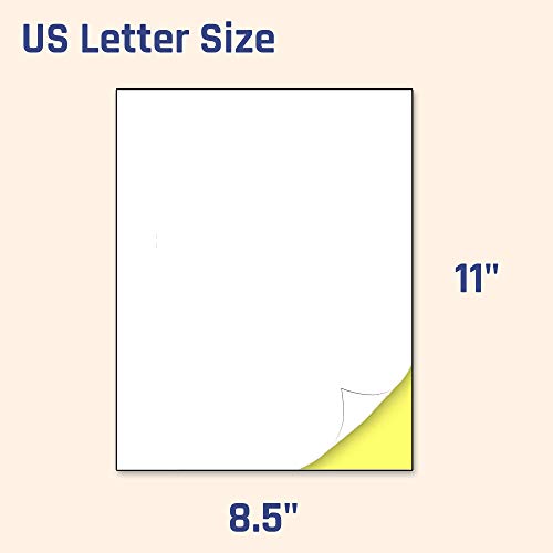 30 Sheets, Printable White Sticker Paper, Laser/Inkjet Printing - Matte, Letter Size (8.5" x 11")