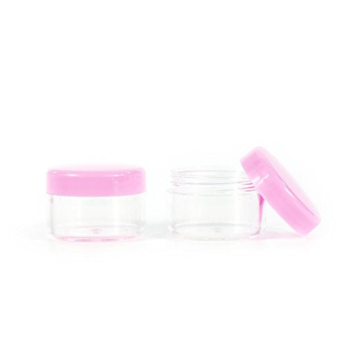 5Gram Cosmetic Containers 100pcs Tiny Makeup Sample Jaws with Pink lids