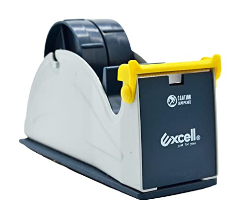 WOD TTD2SD Tabletop Twin-Roll Steel Desktop Tape Dispenser, Blue & Gray - Fits Tape up to 2 inch Wide, Holds 3 inch core, Weighted Rubber Base for Stability