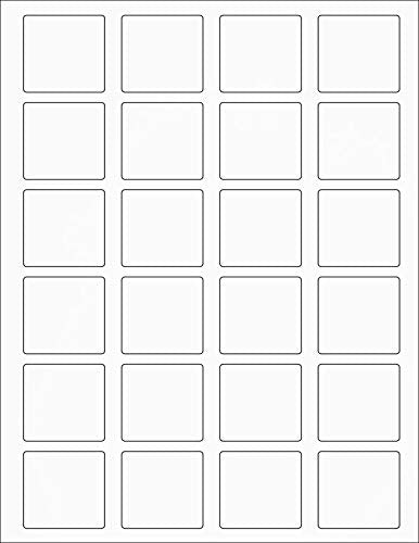 TYH Supplies White Matte Square Printer Labels 1.5 x 1.5 Inch, 1200 Labels, Laser & Inkjet, Strong Adhesive, Compatible with Avery 22805 Template