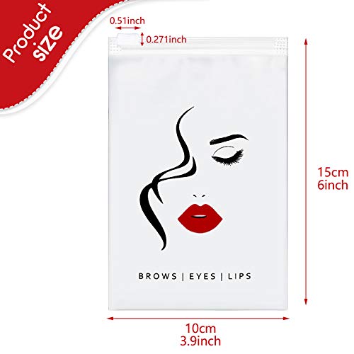 50 Pieces Eyebrow Microblading Aftercare Bags Empty Eyelash Bag Lash Aftercare Bags Lipstick Travel Pouch Mini Cosmetic Bags for Eyelash Lipstick Makeup Tools (4 x 6 Inch)