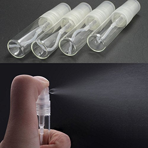 Enslz 35pcs Mini Portable Clear 3ml Glass Bottle Atomizer Refillable Perfume Bottle for Party or Travel Tool