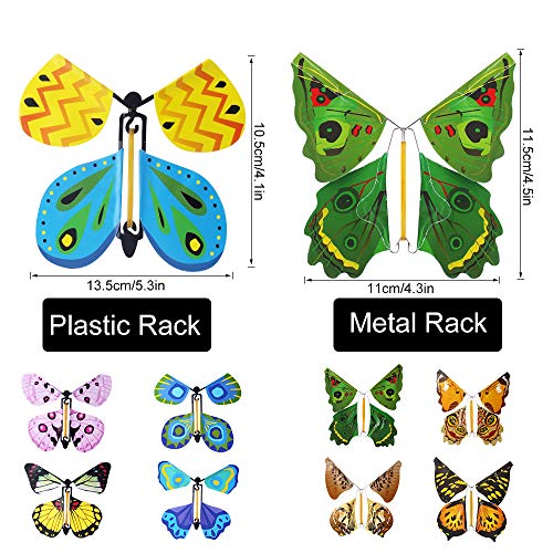 Outee 23 Packs Magic Flying Butterfly Card Surprise Wind Up Butterfly in The Book Rubber Band Powered Magic Fairy Flying Toy Great Surprise Gift