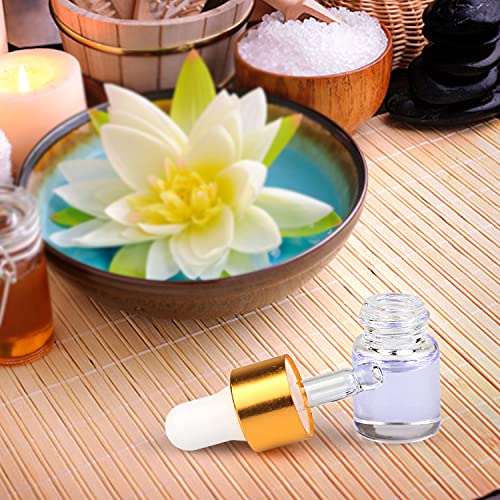Wresty 50 Pcs Clear Glass Dropper Vails 1ml Mini Essential Oils Sample Dropper Bottles For Traveling Essential Oils Perfume Cosmetic Liquid,With 2 pcs dropper