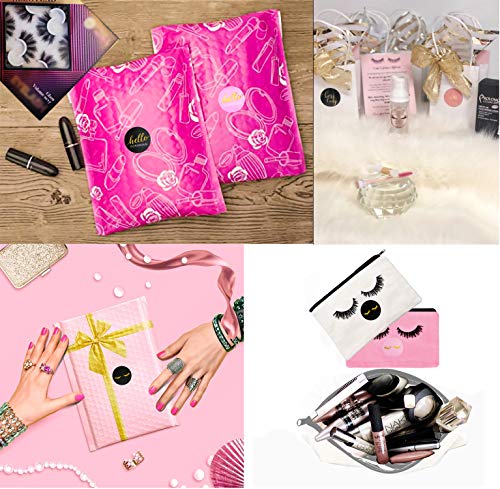 Boss Lady Eyelash Stickers Pink & Black Hello Gorgeous Lash Stickers -256 PCS Gilding Prints Labels Great for Businesses, Online Retailers to use on Eyelashes Box Storage Case Decorations Supplies
