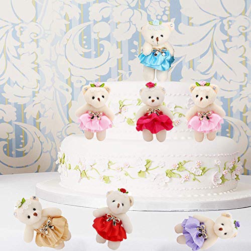 Sealive Stuffed Animals Plush Bears (1 Dozen), Mini Bear Stuffed Animal Bulk Assorted Toys for Birthday Cake Wedding Decorations Party Favors Supplies