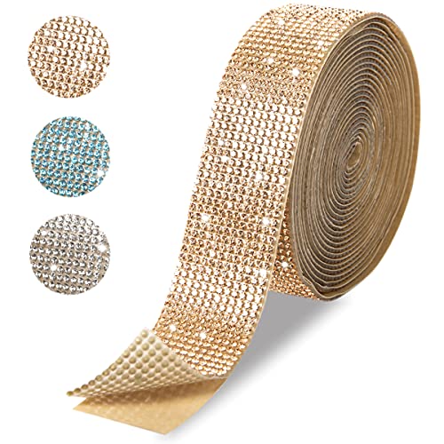 3 Rolls 6.6 Yards Self-Adhesive Crystal Rhinestone Diamond Ribbon - DIY  Diamond Ribbon Stickers with 2 mm Rhinestones for Arts Crafts,Bling Silver