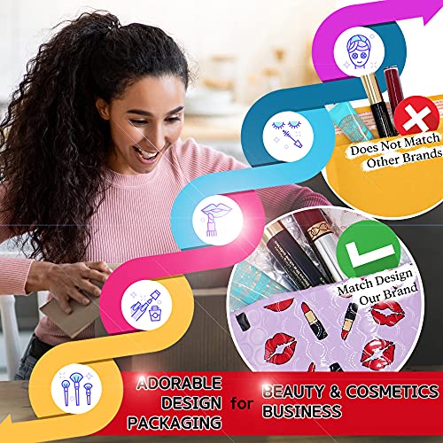 Modern 5th - Metallic Purple Bubble Mailers, 6x10 Inches(Usable Size:5.25X10”), Pack Of 25, Lip Gloss Design, Conveniently Self Sealing, Protective Padded Envelopes, Cute Packaging For Small Business