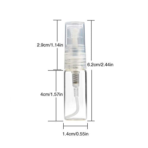 Enslz 35pcs Mini Portable Clear 3ml Glass Bottle Atomizer Refillable Perfume Bottle for Party or Travel Tool