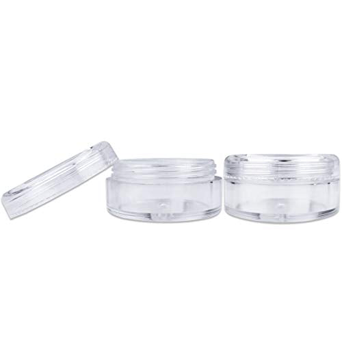 60pcs 3 Gram / 3ML Empty Sample Containers with Lids, Plastic Small Pot Jars  Clear Tiny Makeup Cosmetic Containers for Creams, Eye Shadow, Powder,  Jewelry