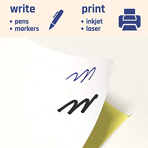 30 Sheets, Printable White Sticker Paper, Laser/Inkjet Printing - Matte, Letter Size (8.5" x 11")