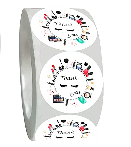 Lip Gloss Thank You Stickers 2 inch Thank You for Supporting My Small Business Stickers Lip Gloss Packaging for Small Business for Salon&Beauty Store,Eyelash Bags 500 PCS