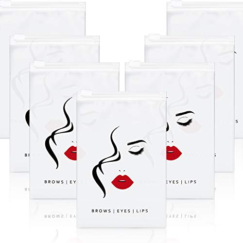 50 Pieces Eyebrow Microblading Aftercare Bags Empty Eyelash Bag Lash Aftercare Bags Lipstick Travel Pouch Mini Cosmetic Bags for Eyelash Lipstick Makeup Tools (4 x 6 Inch)