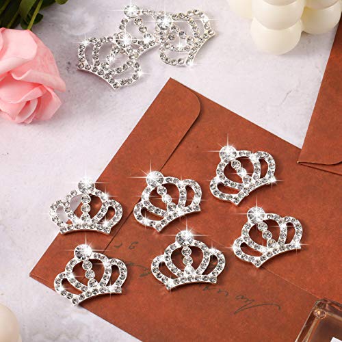 12 Pieces Crystal Rhinestone Crown Embellishments Rhinestone Embellishments Flatback Crystal Accessory for DIY Crafts Jewelry Making Phone Back Shell Wedding Decoration and Present Decoration
