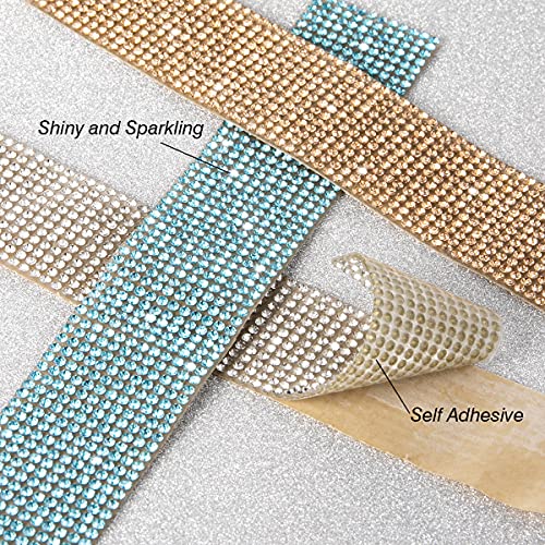 1 Yard Crystal Rhinestone Ribbon DIY Self-Adhesive Sparkling Rhinestone  Ribbon With Rhinestones for Wedding Clothes Accessories